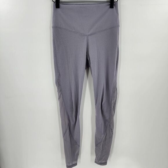 Fabletics medium purple gray leggings mesh periwinkle gym workout running - Picture 1 of 5